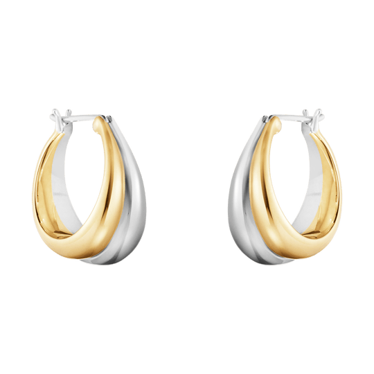 Curve Medium Earrings - Silver & Yellow Gold - 10018101