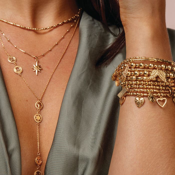 Positive Vibes Lariat Necklace - Gold - GNL800