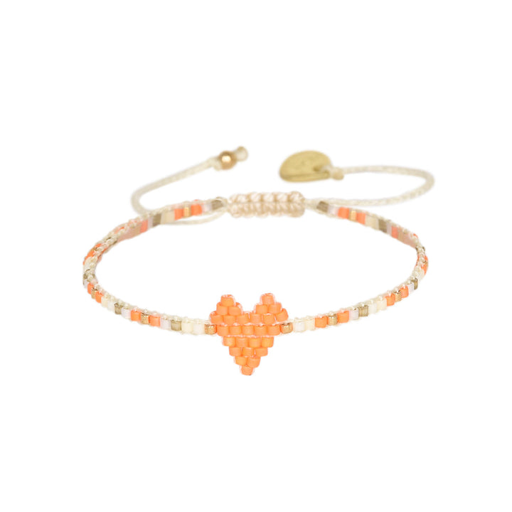 Heartsy Row Bracelet - Orange/Gold - BE-XS-11403