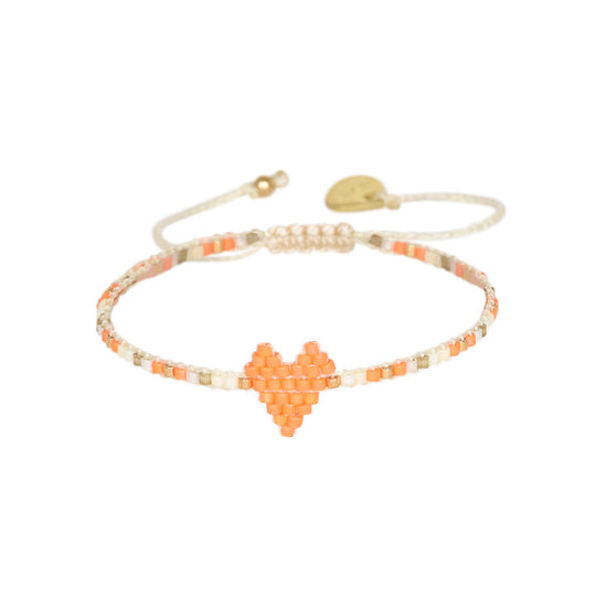 Heartsy Row Bracelet - Orange/Gold - BE-XS-11403