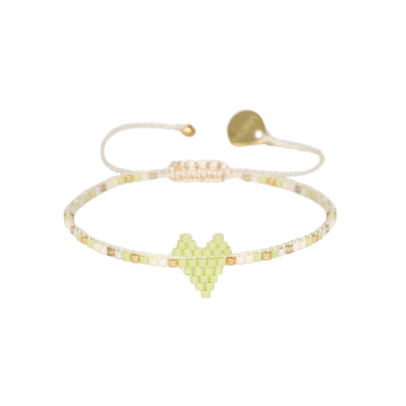 Heartsy Row Bracelet - Green/Gold - BE-XS-11405