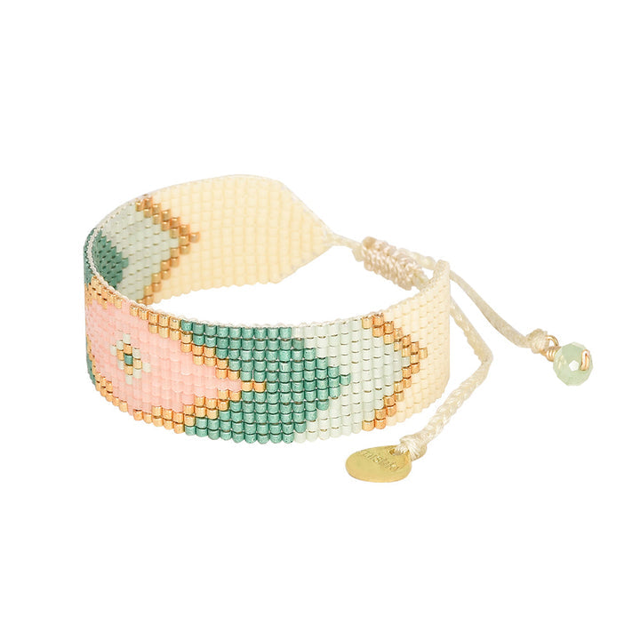 Peeky Bracelet - Green/Pale Pink - BE-S-11311