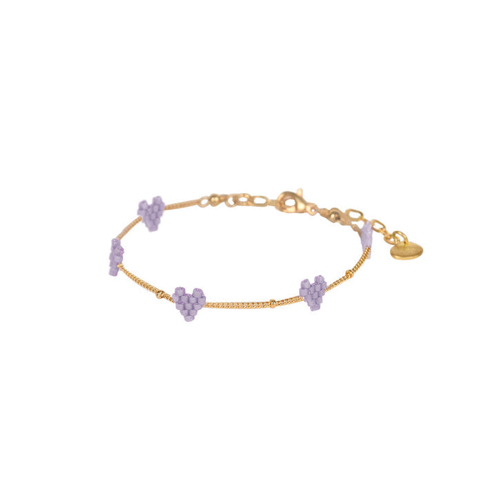 Heartsy Chain Bracelet - Purple/Gold - B-GP-XS-11442