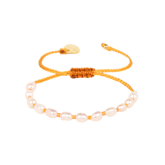 Dotted Pearls Bracelet - Orange - B-PL-S-11135