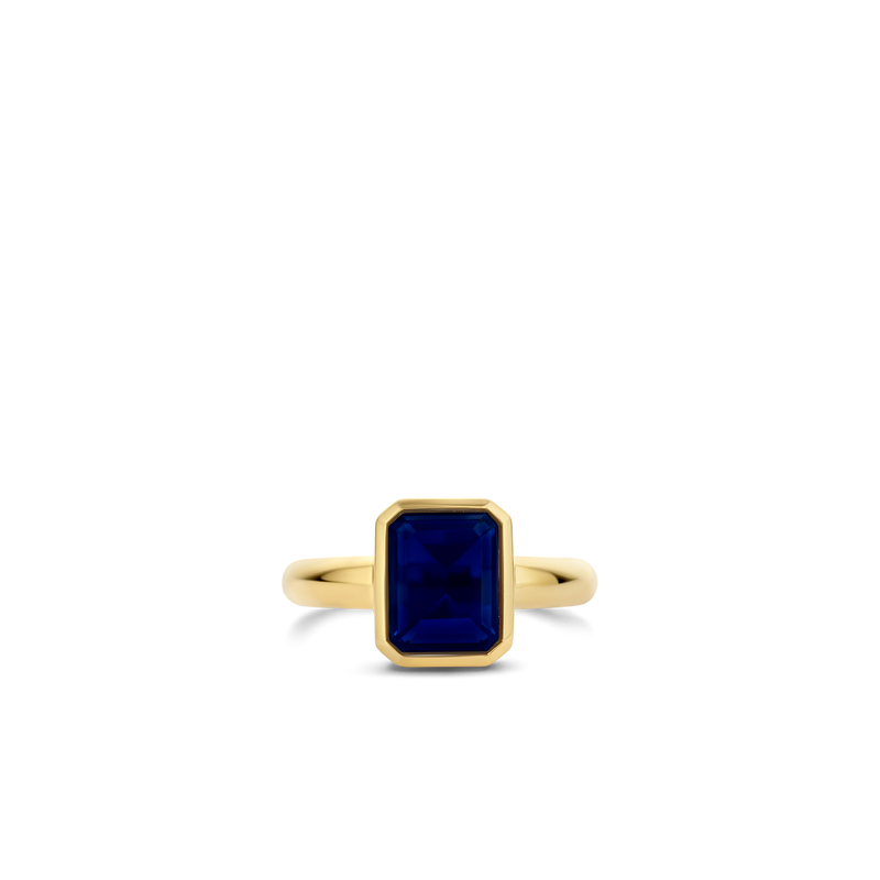 Milano Blue stone Ring, Size 56 - Gold - 12272BY/56