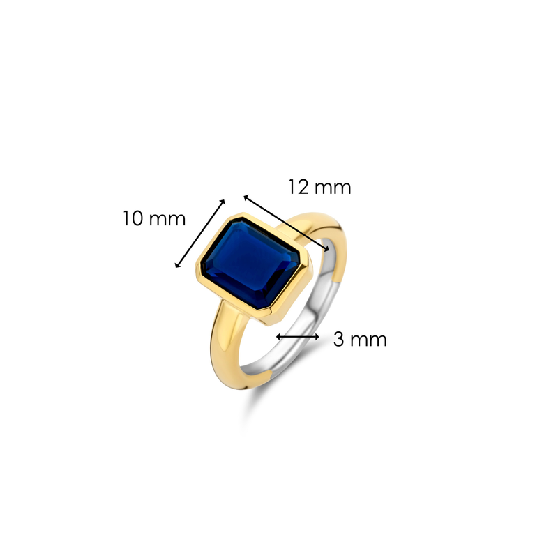 Milano Blue stone Ring, Size 56 - Gold - 12272BY/56