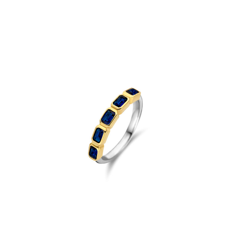 Milano 5 Blue Stone Ring, Size 54 - Gold - 12274BY/54