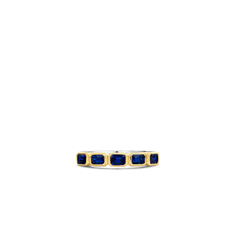 Milano 5 Blue Stone Ring, Size 54 - Gold - 12274BY/54