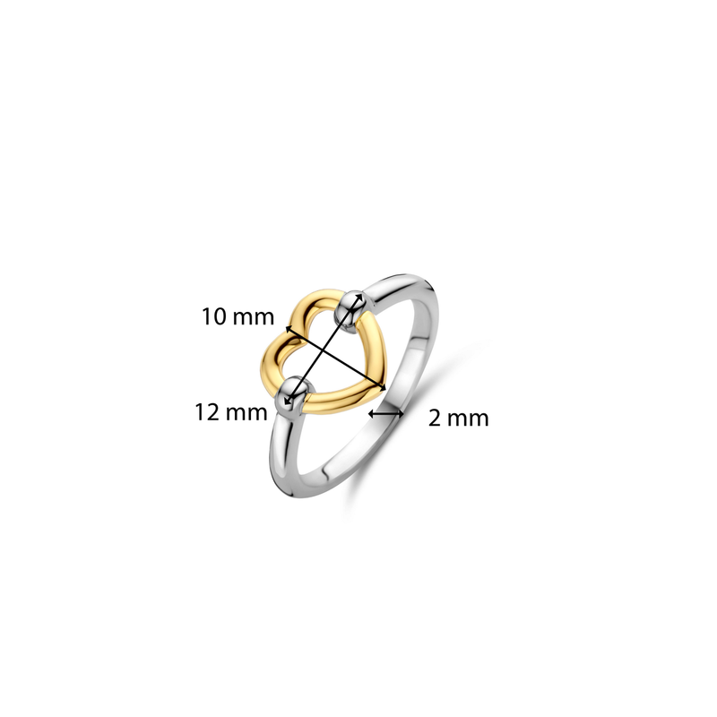 Milano Heart Ring - Gold/Silver - 12291SY