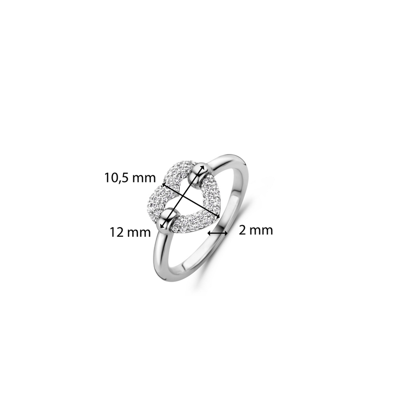 Milano CZ Heart Ring - Silver - 12291ZI