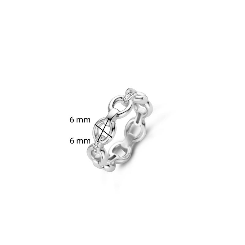 Milano CZ Link Ring - Silver - 12292ZI