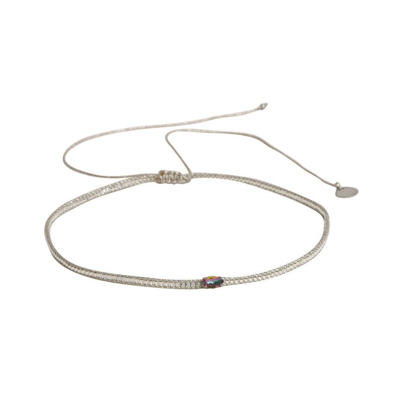 Diamond Eye Choker - Silver/Multi - N-BE-S-11036
