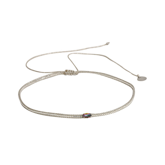 Diamond Eye Choker - Silver/Multi - N-BE-S-11036