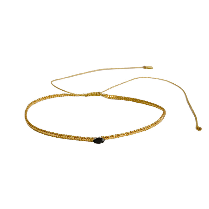 Diamond Eye Choker - Black/Gold - N-BE-S-11037