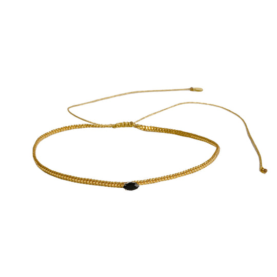 Diamond Eye Choker - Black/Gold - N-BE-S-11037