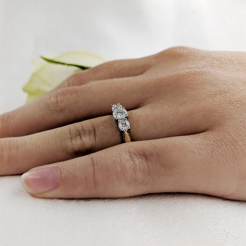 18ct Yellow Gold Trilogy Engagement Ring, 0.60ct