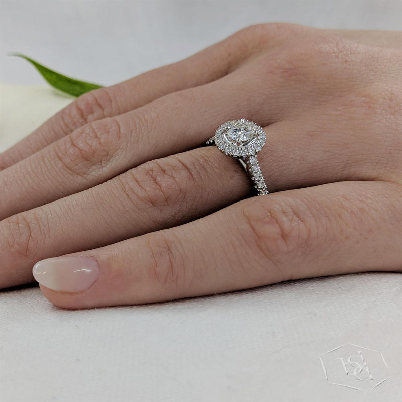 Platinum Round Brilliant Cut Diamond Cluster Ring - 0.71ct