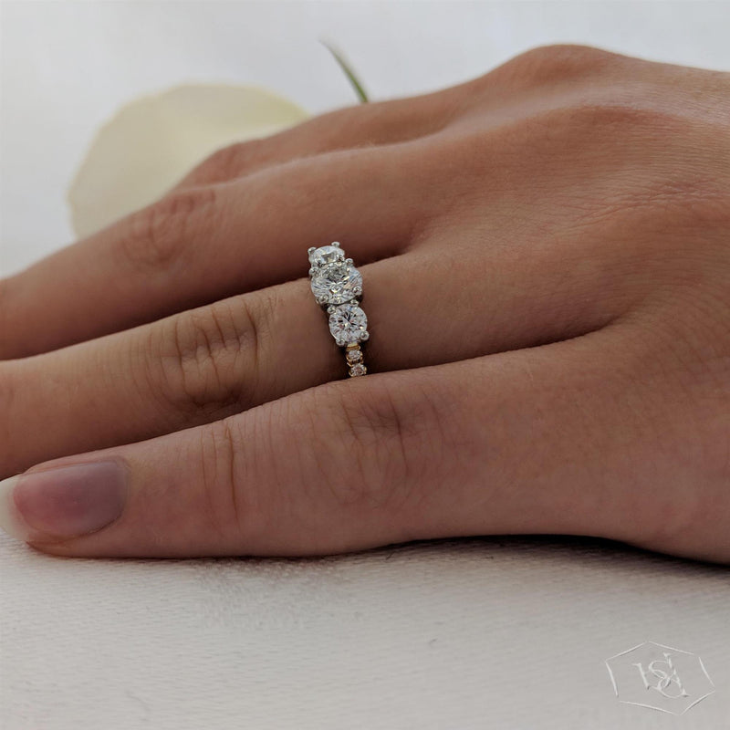 18ct Yellow Gold Skye Classic Diamond Trilogy Ring - 0.83ct