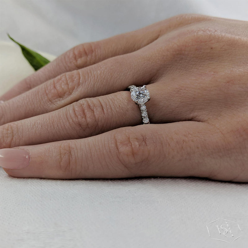 Platinum Round Brilliant Cut Diamond Engagement Ring - 0.91ct