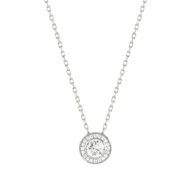 Aurea White CZ Necklace - Silver - 145703/010