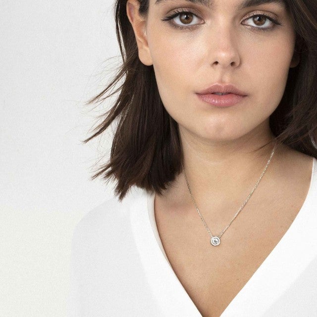 Aurea White CZ Necklace - Silver - 145703/010