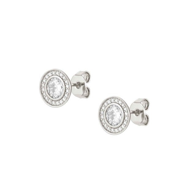 Aurea White CZ Stud Earrings - Silver -  145705/010