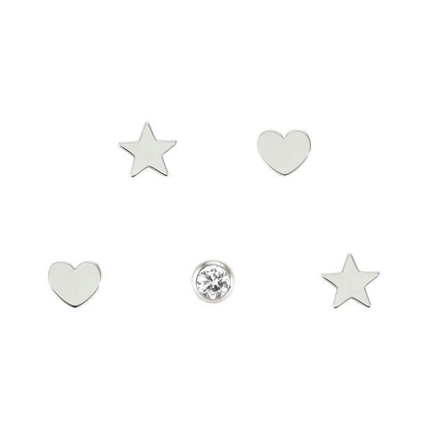 Melodie Set of 5 Stud Earrings - Silver - 147722/038