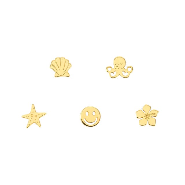 Melodie Marina Set of 5 Stud Earrings - Gold - 147722/082