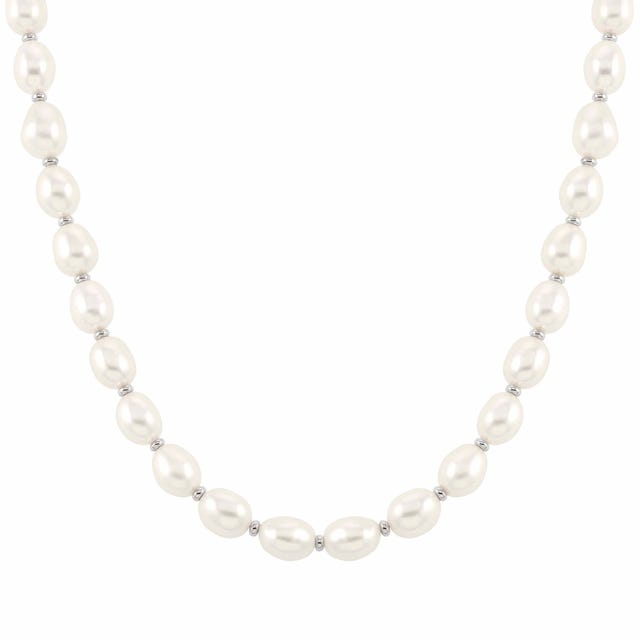 Kate Pearl Necklace - Silver/White - 148902/010