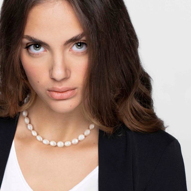 Kate Pearl Necklace - Gold/White - 148902/012