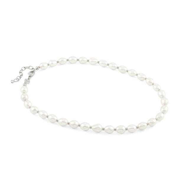 Kate Pearl Necklace - Silver/White - 148902/010