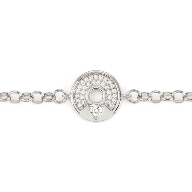 Sentimental CZ Heart Bracelet - Silver - 149201/009