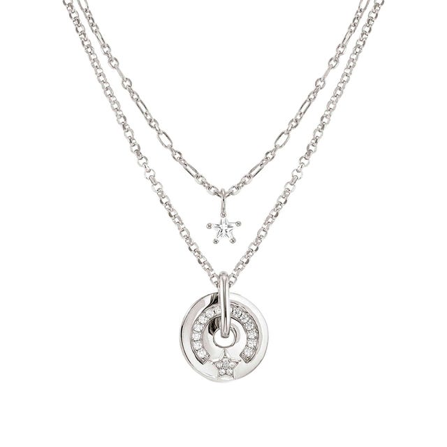 Sentimental CZ Star Necklace - Silver - 149204/003