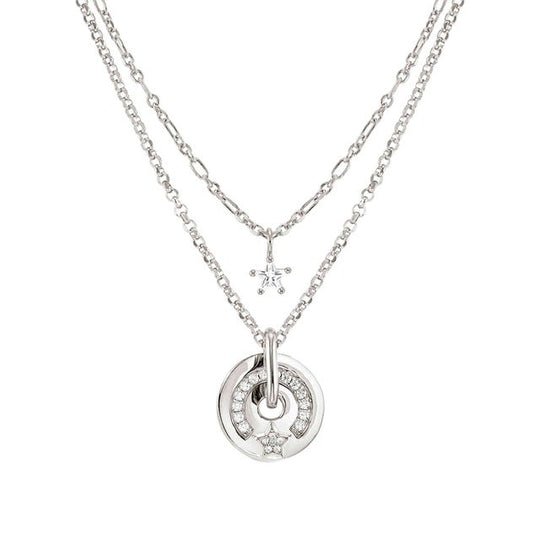 Sentimental CZ Star Necklace - Silver - 149204/003