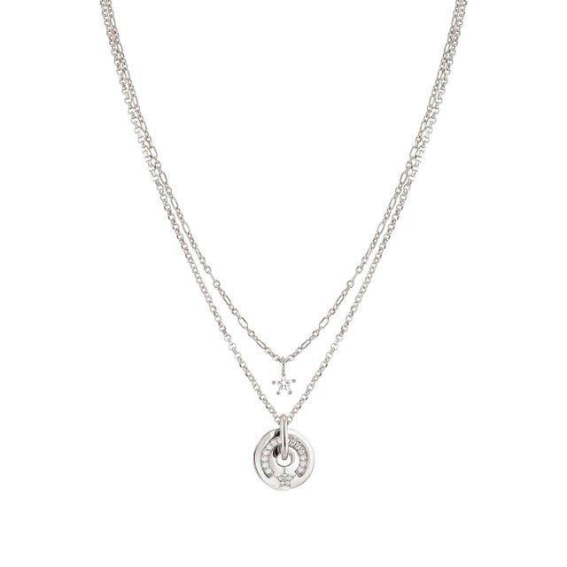 Sentimental CZ Star Necklace - Silver - 149204/003