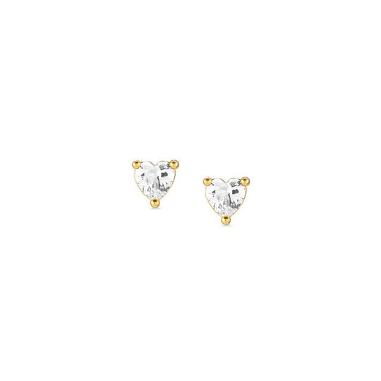 Sentimental CZ Heart Earrings - Gold - 149205/008