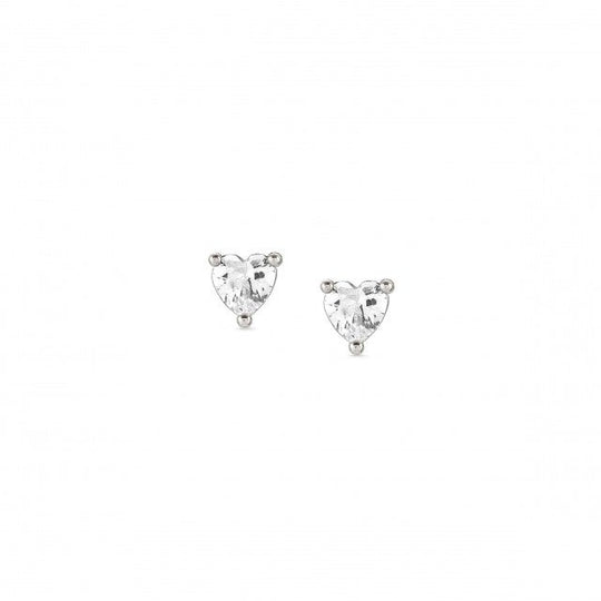 Sentimental CZ Heart Earrings - Silver - 149205/009