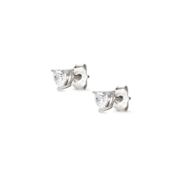Sentimental CZ Heart Earrings - Silver - 149205/009
