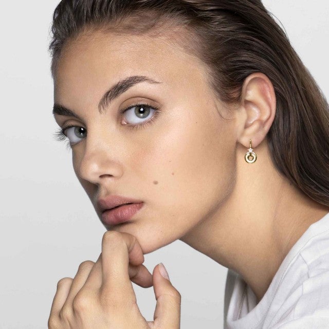 Sentimental CZ Circle Hoop Earrings - Silver - 149206/017