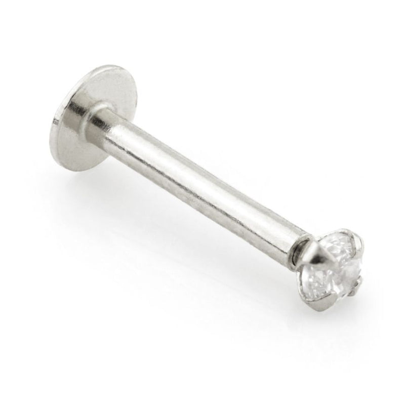 Diamond Micro Internal Labret Earring - White Gold - 14Q16DA-1.2-8-1.5-W