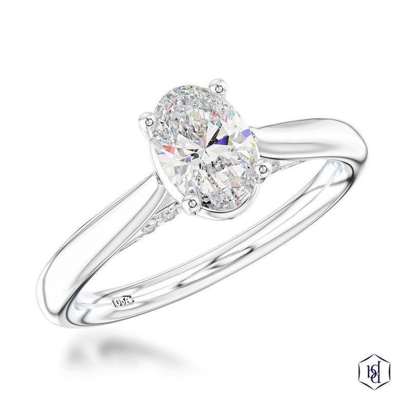 Platinum Oval Cut Diamond Engagement Ring - 0.57ct