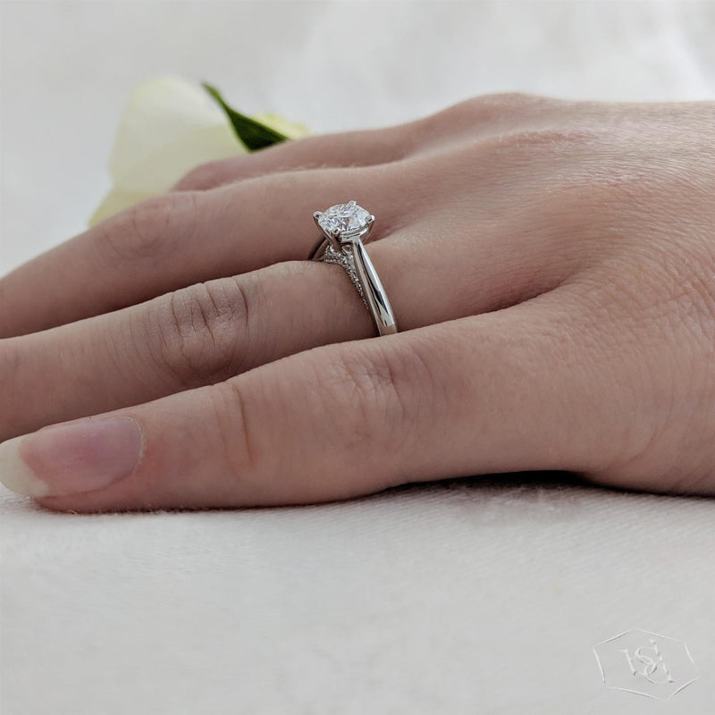 Platinum Round Brilliant Cut Diamond Engagement Ring - 0.70ct