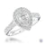Platinum Pear Cut Diamond Halo Engagement Ring - 0.64ct