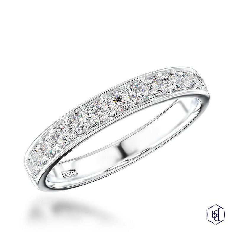 Memoire Platinum Diamond Wedding Band - 0.43ct