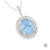 Faroe Oval Cut Aquamarine & Diamond Pendant Necklace - Platinum