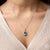 Faroe Oval Cut Aquamarine & Diamond Pendant Necklace - Platinum