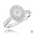 Platinum Oval Cut Diamond Cluster Engagement Ring - 0.78ct