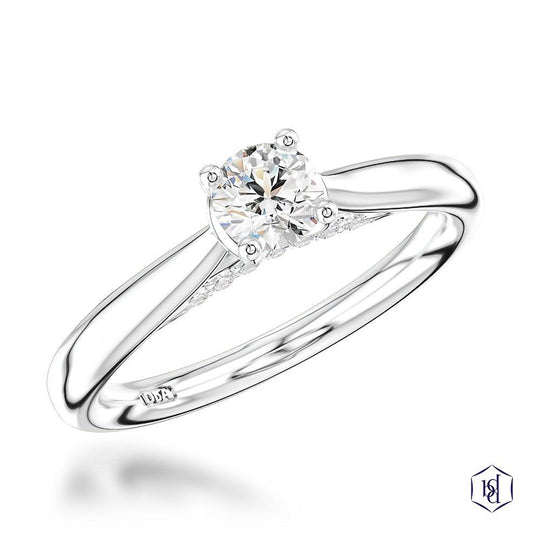 Platinum Round Brilliant Cut Diamond Engagement Ring - 0.39ct