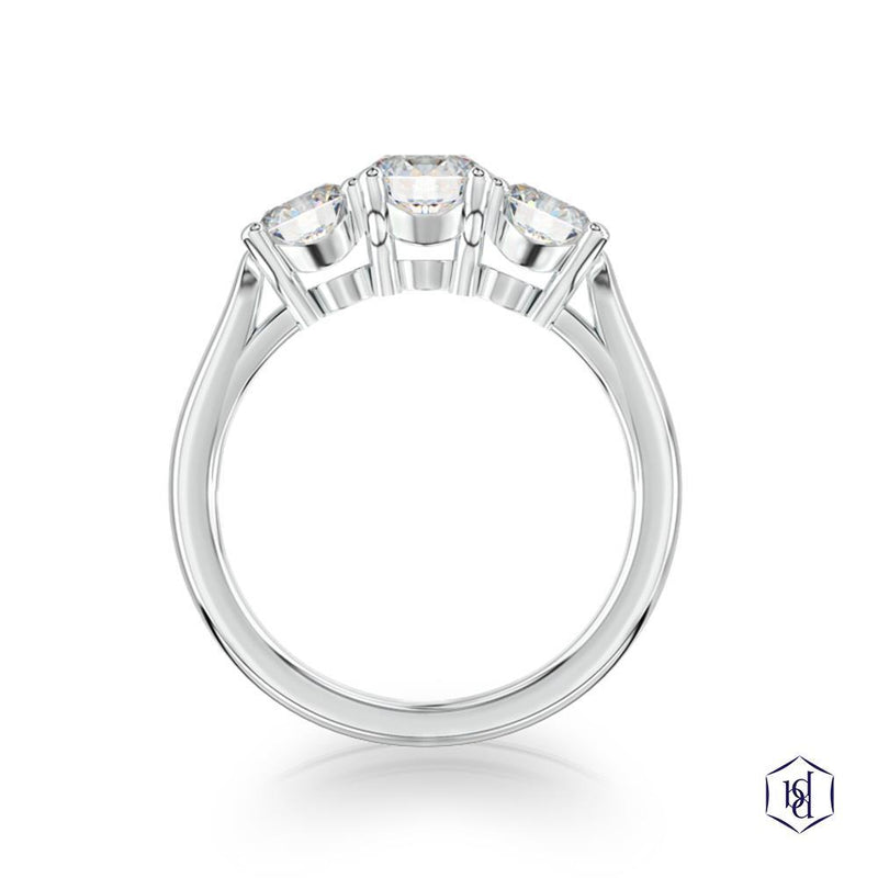 Platinum Round Brilliant Cut Diamond Trilogy Ring - 0.40ct