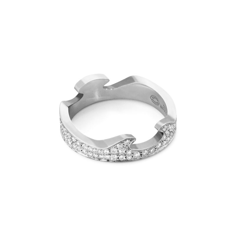 Fusion Diamond End Ring - White Gold - 20000331